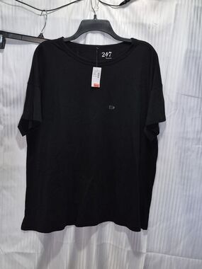 Maurices 24/7 2X Black Short Sleeve Crew Tee NWT